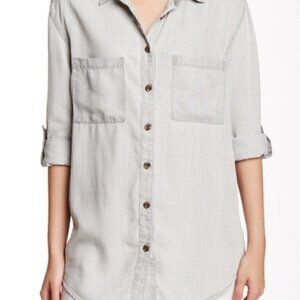 C&C California Vergara Grey Hi-Lo Chambray Shirt